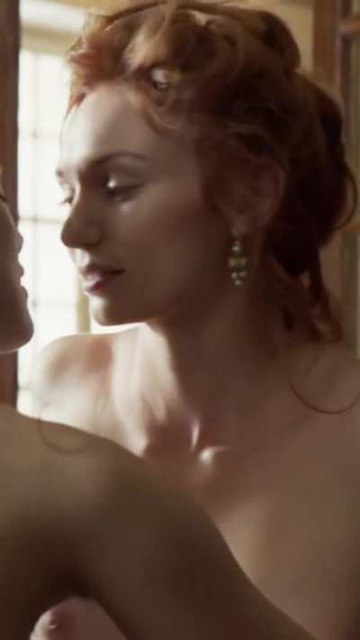 Eleanor Tomlinson in Colette with a kiss from Keira Knightley