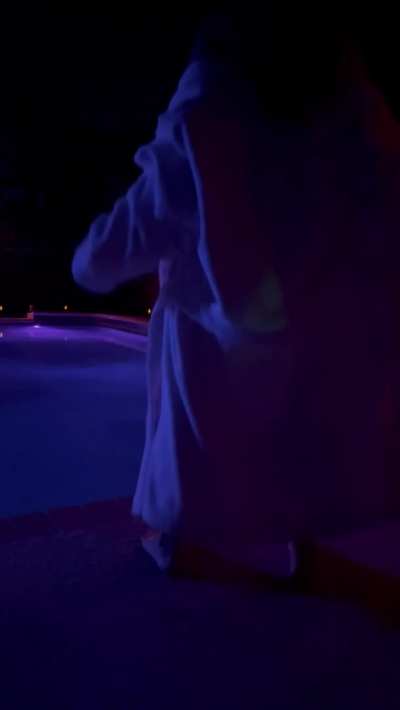Enjoying a late night swim