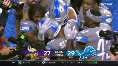 [Highlight] Today marks 11 days until the 2022 NFL Season Starts! Let’s remember when the Lions won their first game of the 2021 season where they would beat the Vikings with a 11 yard walkoff TD pass from Jared Goff to Amon-Ra St. Brown. Lions win, 29-27