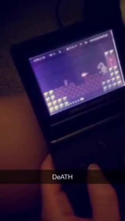 my sister trying to beat super mario bro's 3 on my game boy, 5 years ago