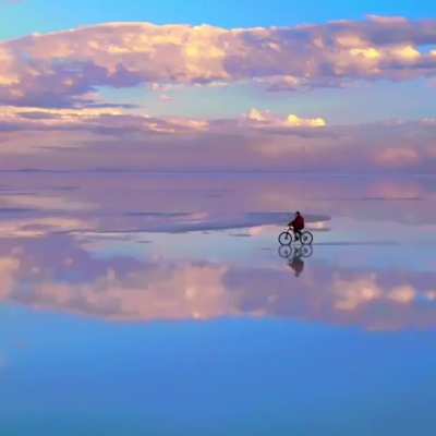 When the sky meets the Earth , Salar de Uyuni, Bolivia