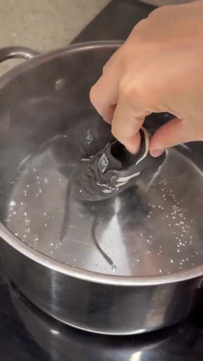 making and frying edible shoes