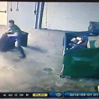 Swinging a bin bag