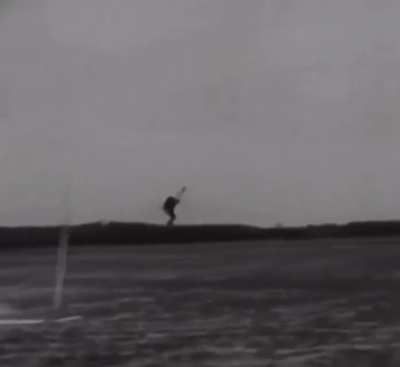 Ground to air rescue fly by using skyhook to pick up people without landing