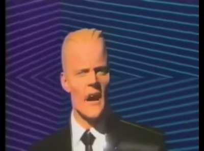 The “What’s going on?” sample from Crazy Frog’s Axel F was Max Headroom