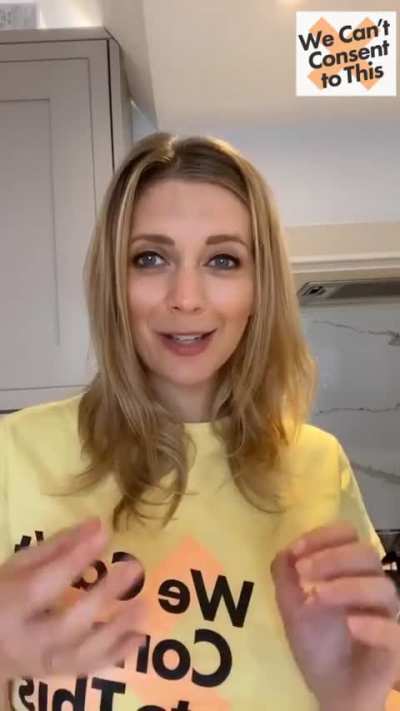 Rachel in a fitting yellow t-shirt 