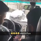 Driving with a completely blocked windshield and license plate out