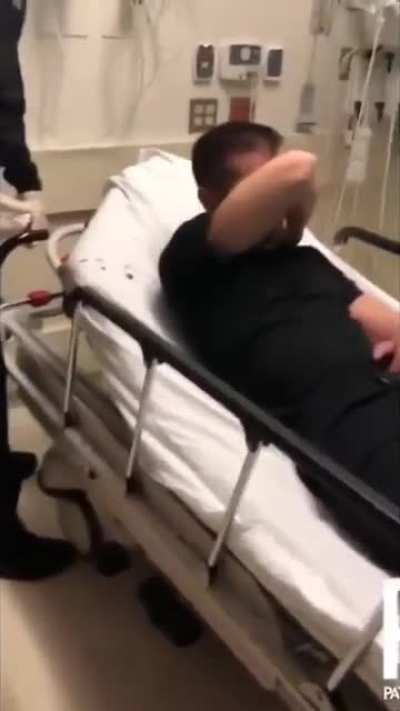 Why are they doing this shit for ? He's suicidal , being held in the hospital.