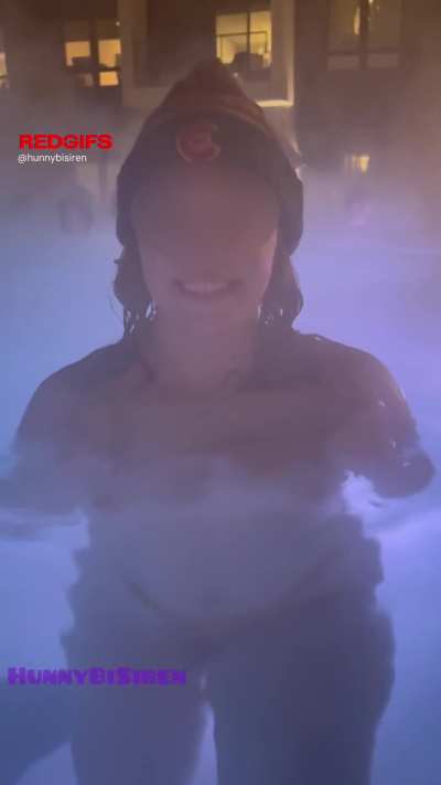 I loved all the looks we got at the pool party after showing my tits
