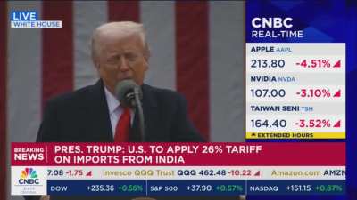 Trump announces tariffs as markets crash in real time