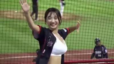Sweaty cheerleader
