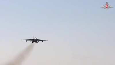 ru pov: Russian Su-25 jet flying combat mission