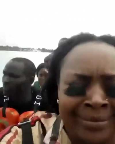 wearing long eyelashes on a windy boat ride