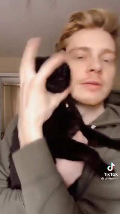 Cat’s a super good sport