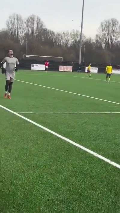Fan Attempts to Punch Ball to Keeper
