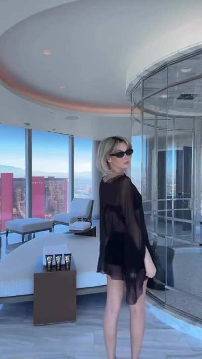 Sarah in sheer black outfit - IG January 2026