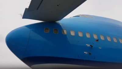 Aircraft Damage at Schipol Airport.