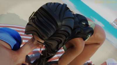Ana's beach blowjob (poli<wbr>shed-<wbr>jade-<wbr>bell, Volkor) [Overwatch]