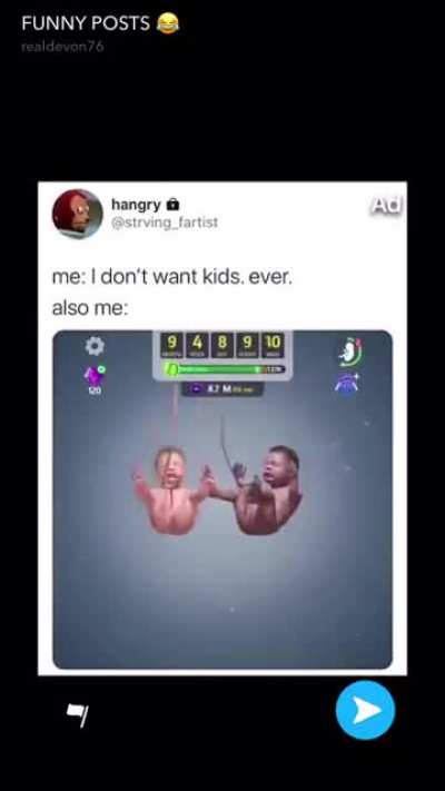This strange mobile game ad on snapchat