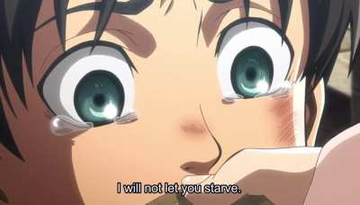 Estaba viendo Attack on Titan y esta escena es muuuuy sugestiva de Mikasa abusando de Eren