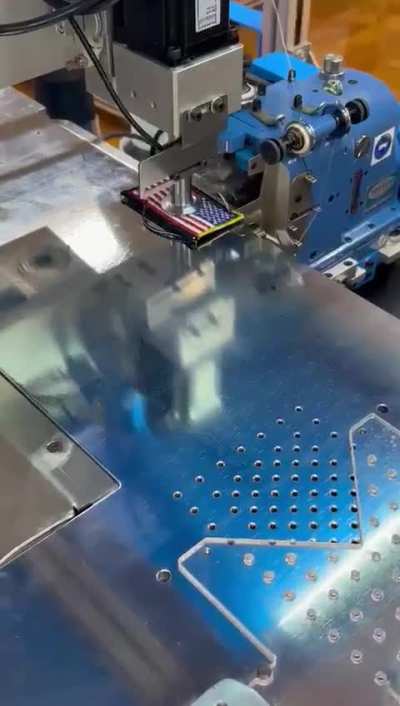 Automated Merrow Emblem Edging - How American Flag Patches are Made