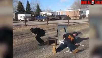 Seesaw and a chair
