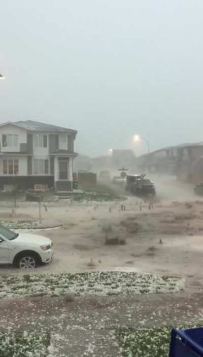 Hailstorm in Alberta, Canada