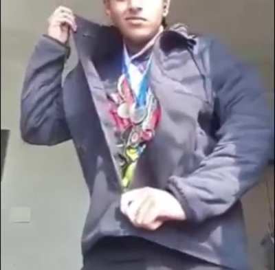 I'm dressed up like a war hero