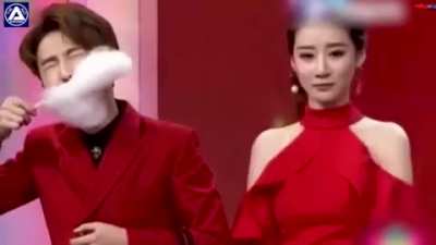 Eating cotton candy race