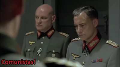 Bolsonaro(Hitler) ao descobrir a eficácia da Coronavac. Fonte: Facebook Biologia Política.