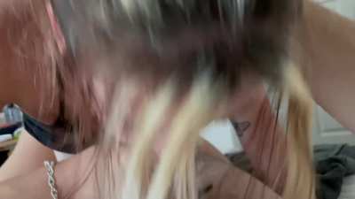 Sucking the circumcised cock