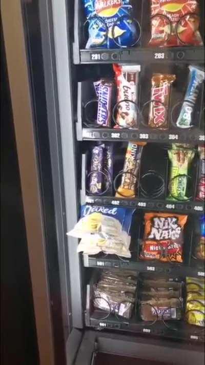 Stuck snacks in the vending machine