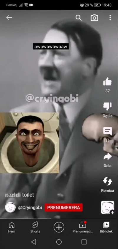 You're skibidi toilet is: damn nazi
