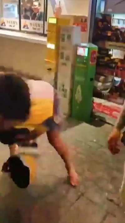 Two Guys Fighting It Out (No Context)