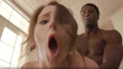 Watch as your dirty talking girlfriend cums on a big black cock