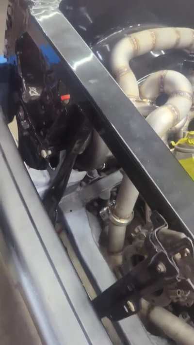 Got the turbo manifolds done on my project trying to mix minitruckin with a race truck so far think it's on the right track