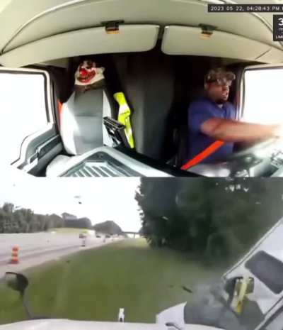 idiot in a small car gets vaporized