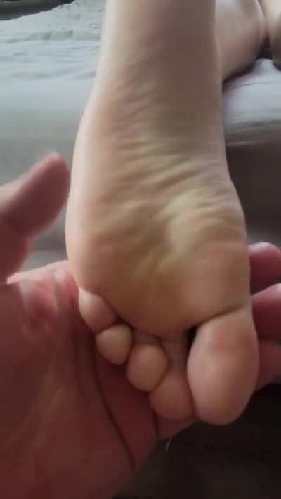 My wife's feet tiny feet rubbed