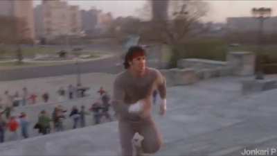 In Rocky II (1979), Sylvester Stallone had another vision for the ending of the training montage (THIS), however the studio ultimately decided against it