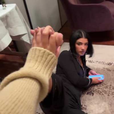 She's used to people playing with her feet