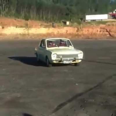 Doing donuts in a 50 year old car sure is a good idea