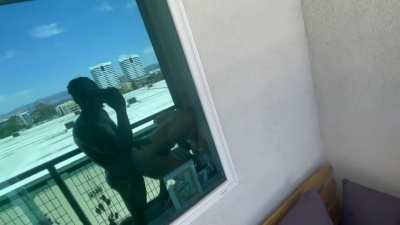 Getting Railed on my Balcony