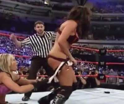 Candice Michelle almost losing her panties on Raw