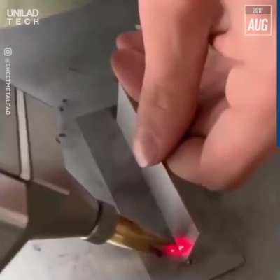 Handheld laser welding machine.