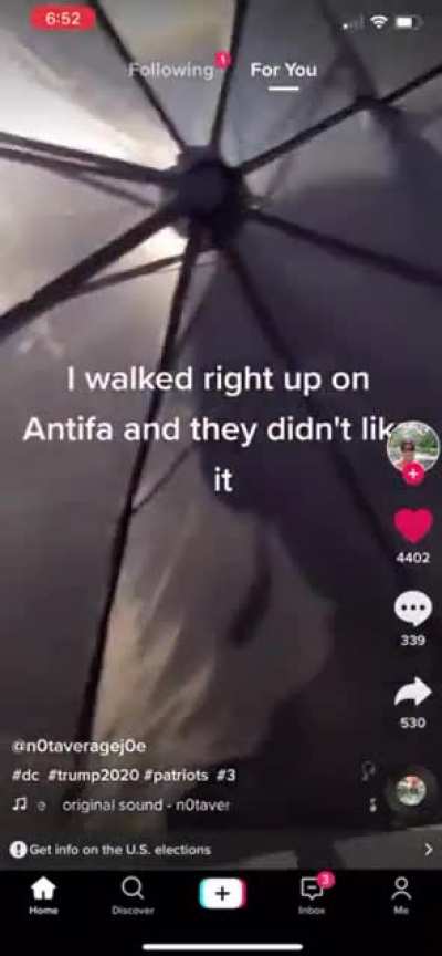 Trump Supporter Walking Amongst ANTIFA at the Capitol “Hey no cameras!...We’re Not Recording over here! Camera!!! Comrades!!” January 6, 2021