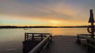 Golden hour sunset in Helsinki, Finland