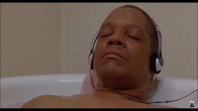 Just a man listening to some music while he takes a shower