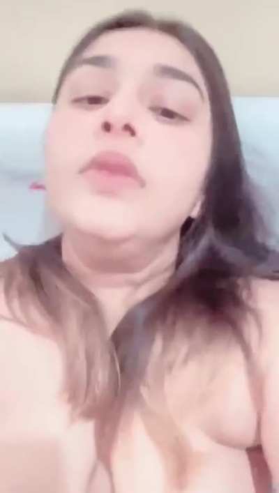 hot Indian girl fingering and and showing her boobs