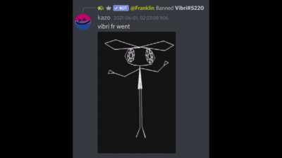 someone who was conveniently named vibri got banned from this one server and i couldnt miss the joke opporitunity