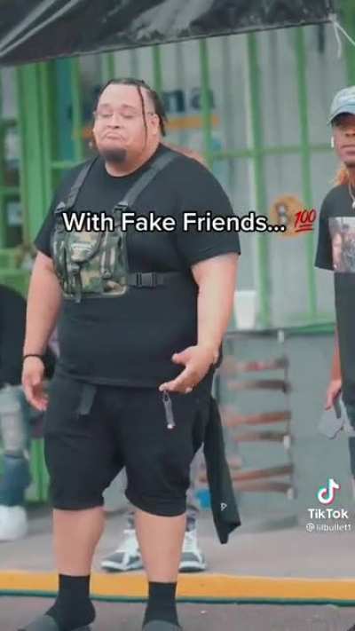 Eating a burger with fake friends rn